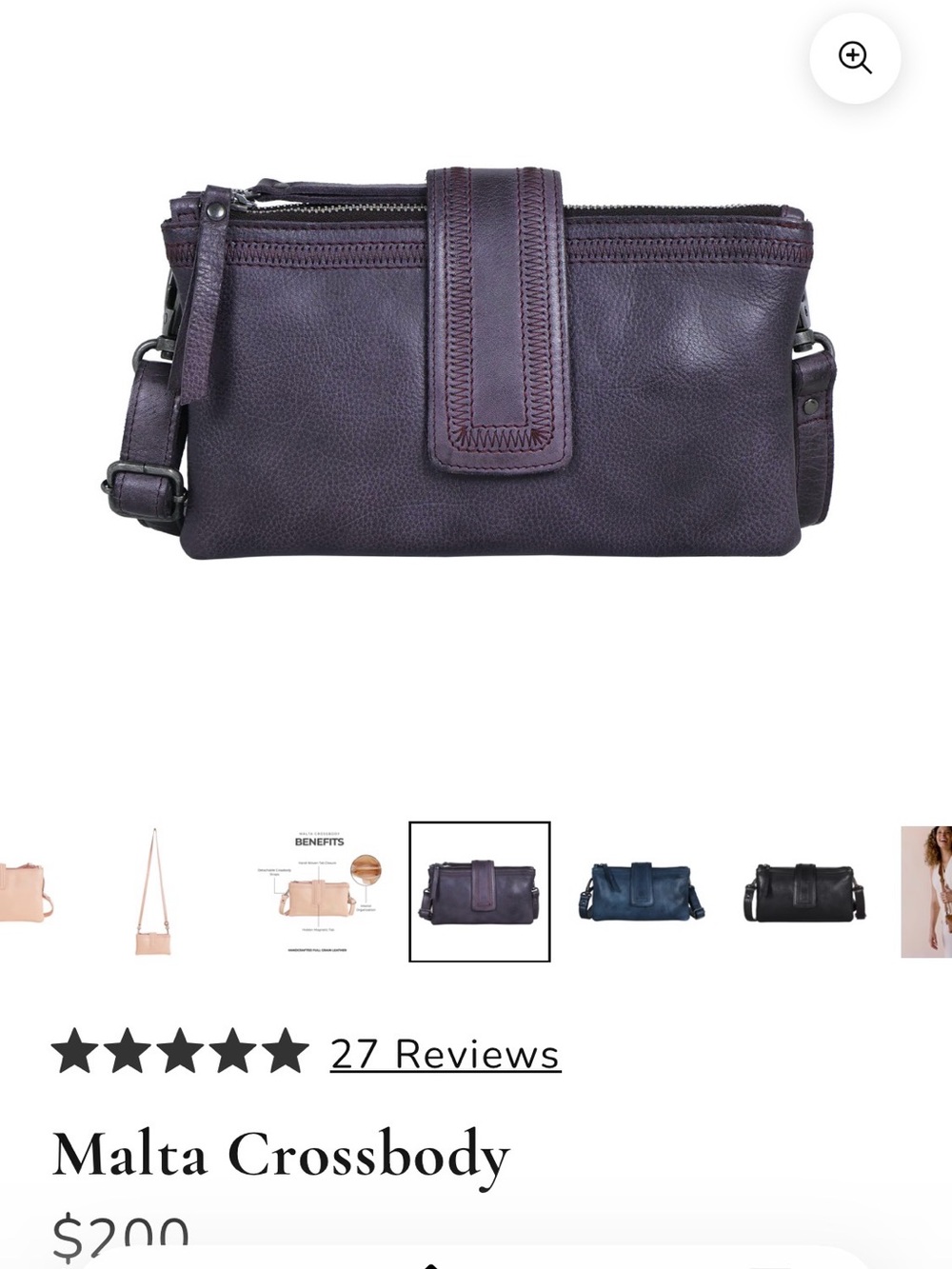 latico Malta Eggplant Leather Crossbody Bag